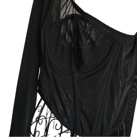 NWT By Anthropologie Long-Sleeve
Mesh Crop Top, Size XL - Picture 5 of 14